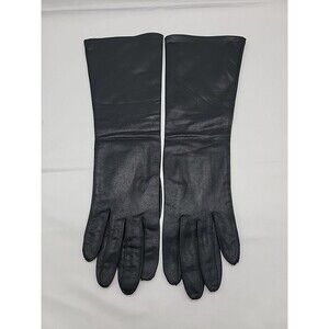 Vintage Van Raalte Gloves Long Black Nylon Evening Women Size 7.5